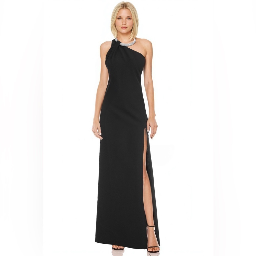 JEWEL BADGLEY MISCHKA BALINDA ONE SHOULDER SLEEVELESS GOWN SIZE 6 B2902